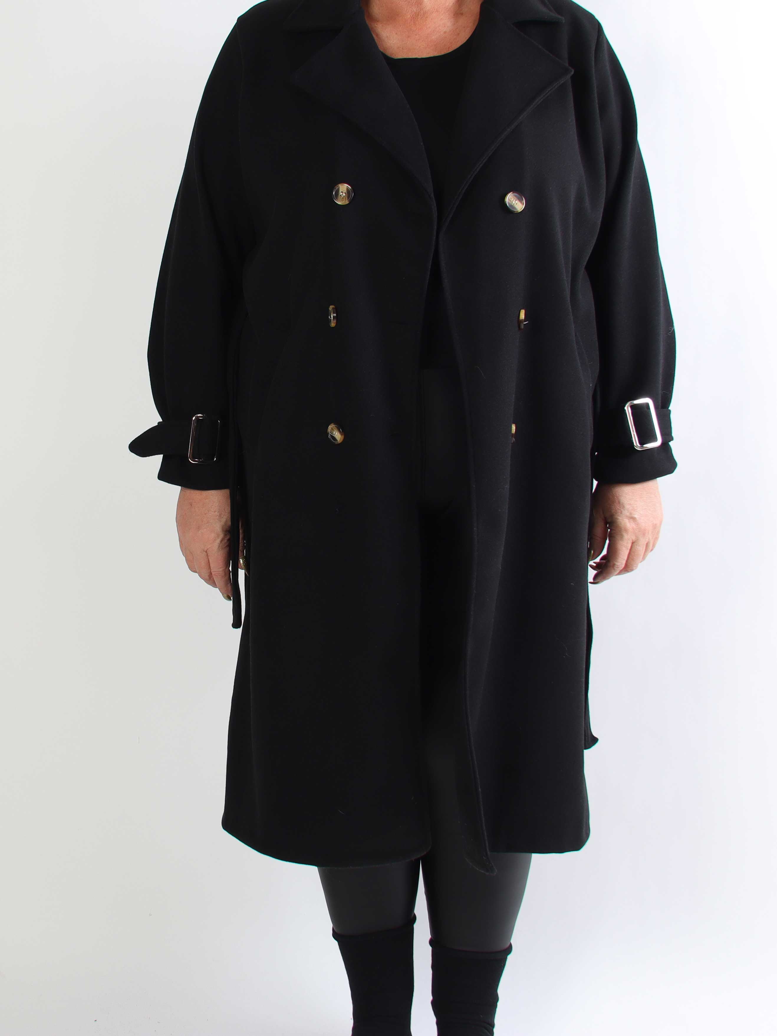 Sharpay Coat - Plus size trenchcoat med knytband